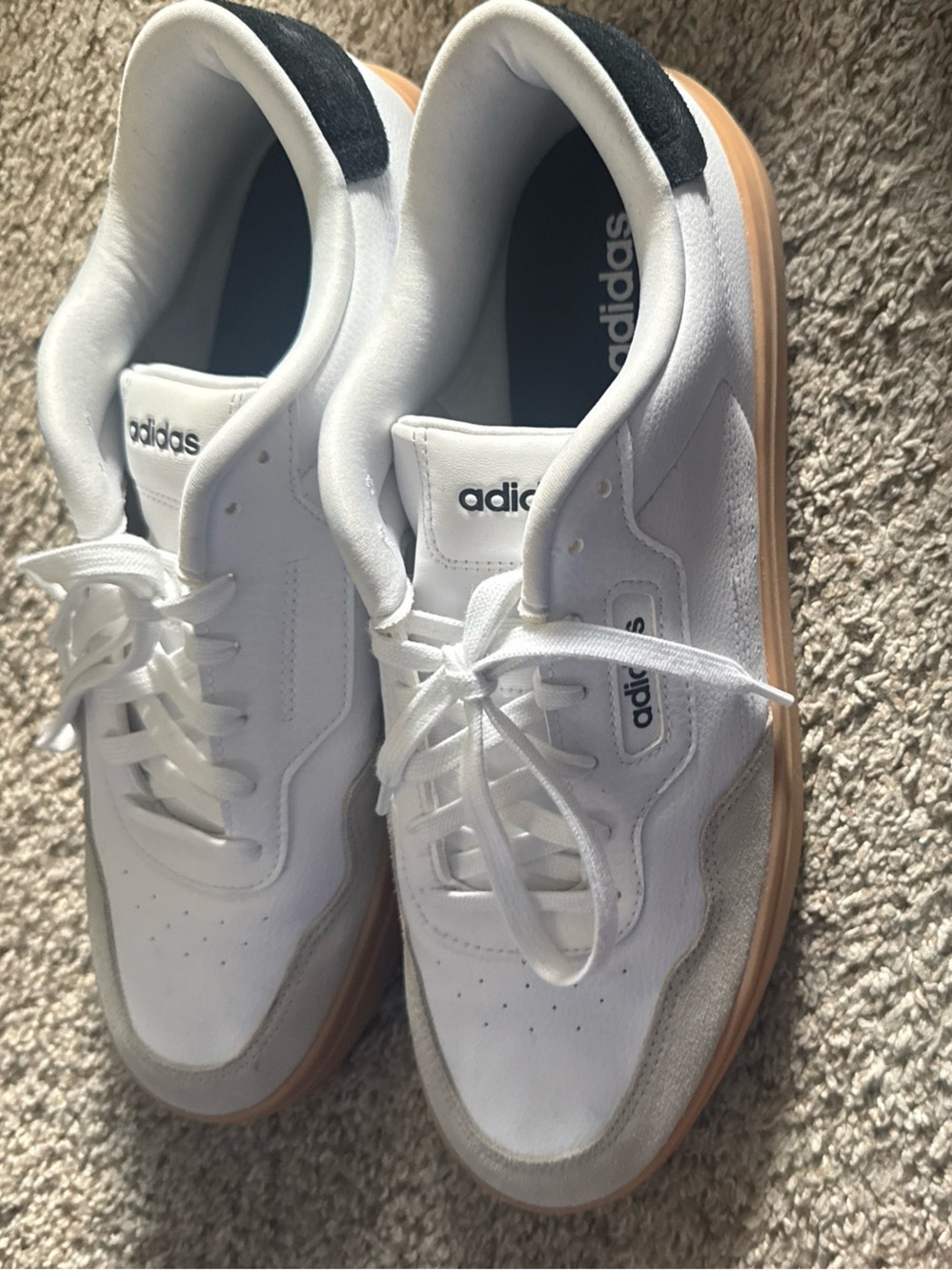adidas White and Gum Low-Top Sneakers
